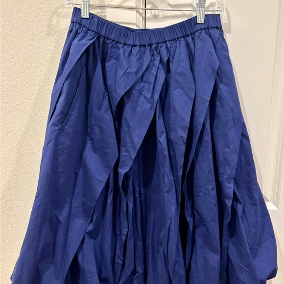 Marni Brown Sleeveless Top with Navy Blue Full Midi Skirt - Picture 6 of 6